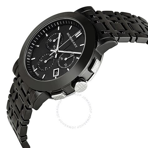 Burberry Chronograph Black Dial Black Ceramic Unisex Watch 